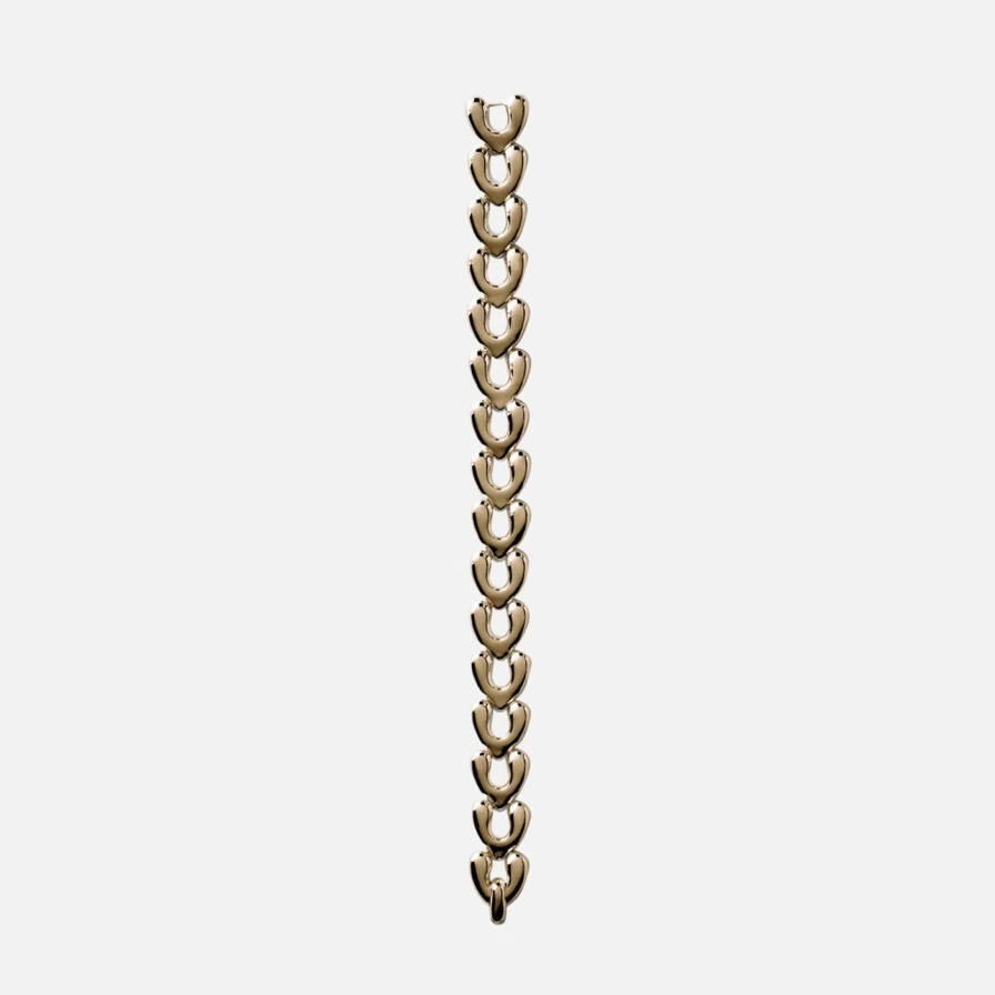 Annika Inez Gold Plated Heart Link Bracelet for Women, Small Adjustable Chain Bangle