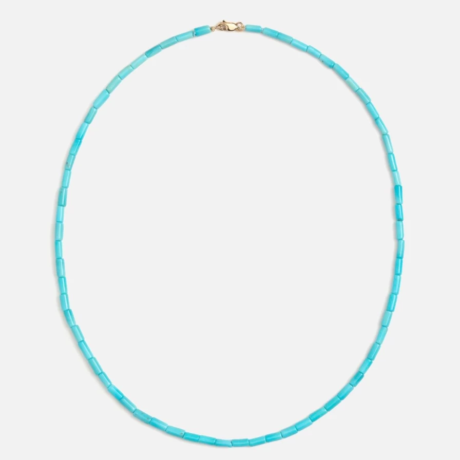 Selin Kent Turquoise Beaded Necklace Handmade Blue Gemstone Jewelry for Women