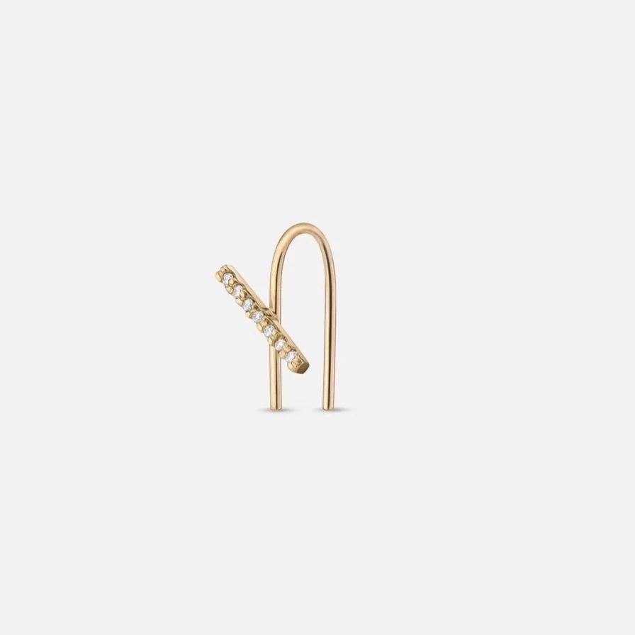 Labulgara Horizon Mini Thread Earrings - Stylish & Lightweight Gold-Tone Hoop Earrings for Women