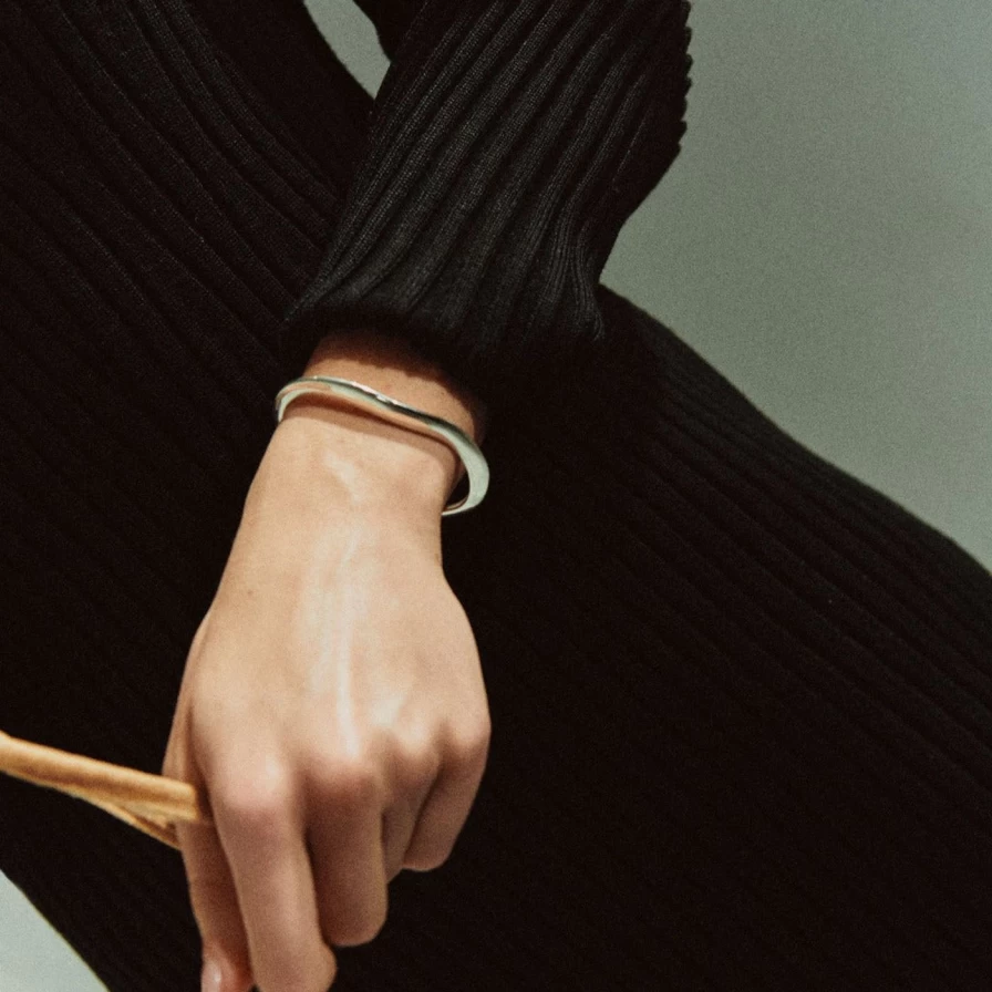 AGMES Sterling Silver Small Astrid Cuff Bracelet