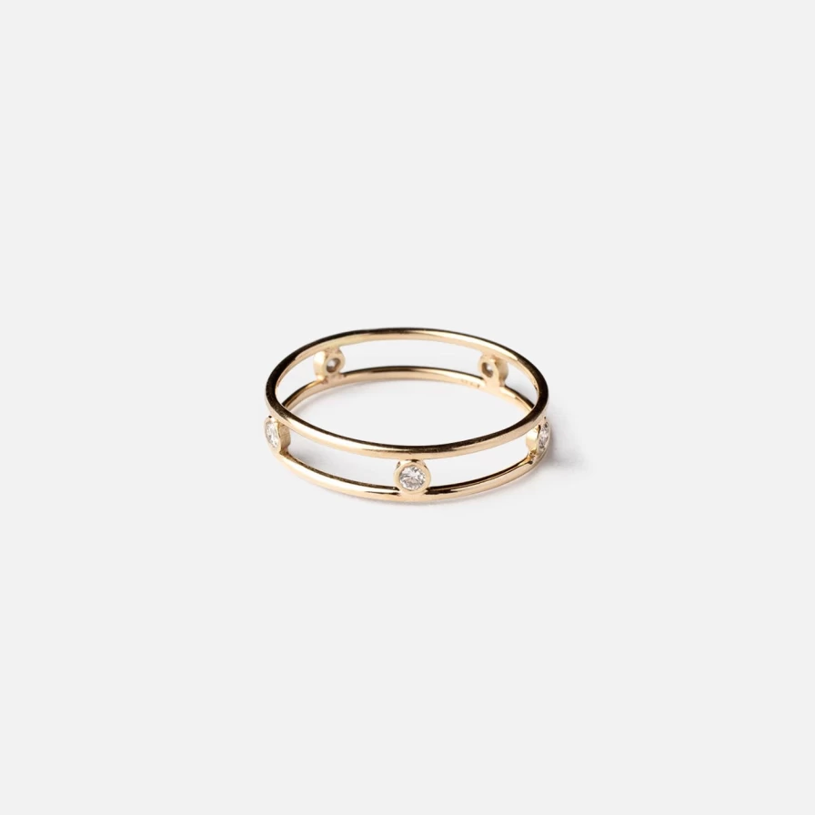 A.M. Thorne Double Diamond Band Ring - Elegant Two-Stone Diamond Jewelry