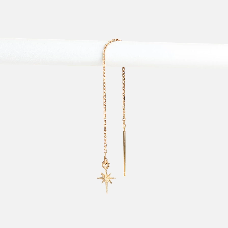 Talon Jewelry Star Threader Earrings - Delicate Itty Bitty Dangle Earrings for Women