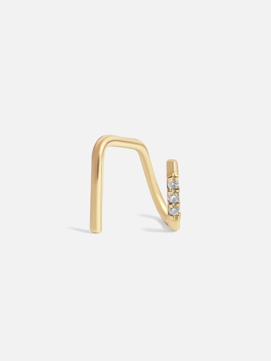 Labulgara Mini Diamond Double Threader Hoop Earrings - Sparkling Dangle Hoops for Women