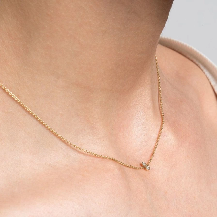 A.M. Thorne White Diamond Twin Necklace – Elegant Matching Diamond Pendant Jewelry