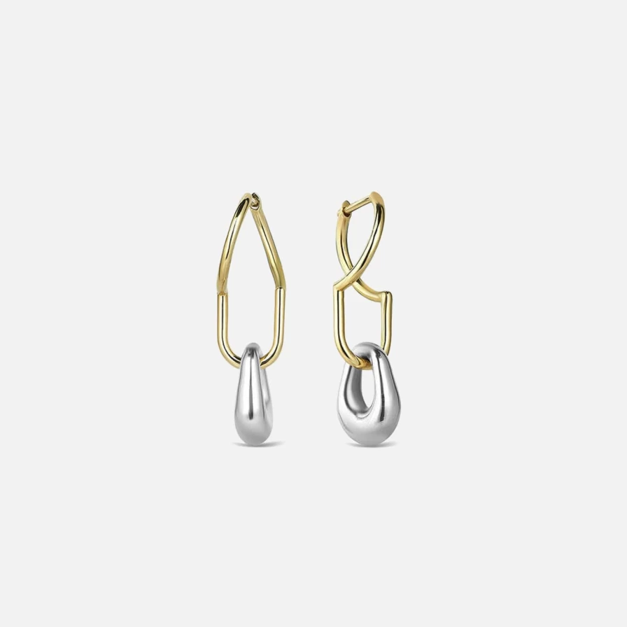 Kloto Sterling Silver Minimalist Force Earrings for Women - Elegant Hoop Earrings