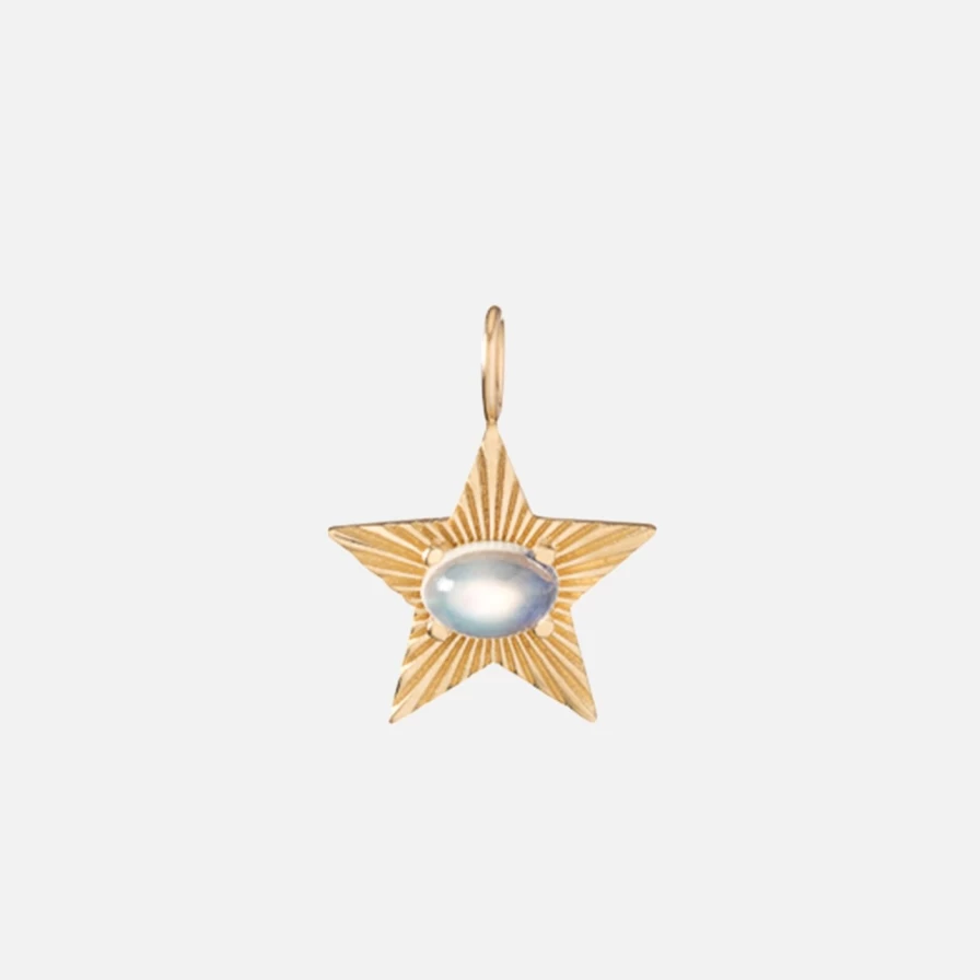 "Kimberly Doyle 14K Yellow Gold Moonstone Star Light Charm Pendant"