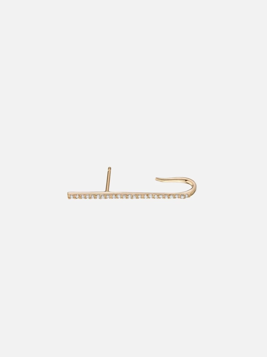 Labulgara Diamond Crusader Stud Ear Cuff Elegant Earlobe Chain Jewelry
