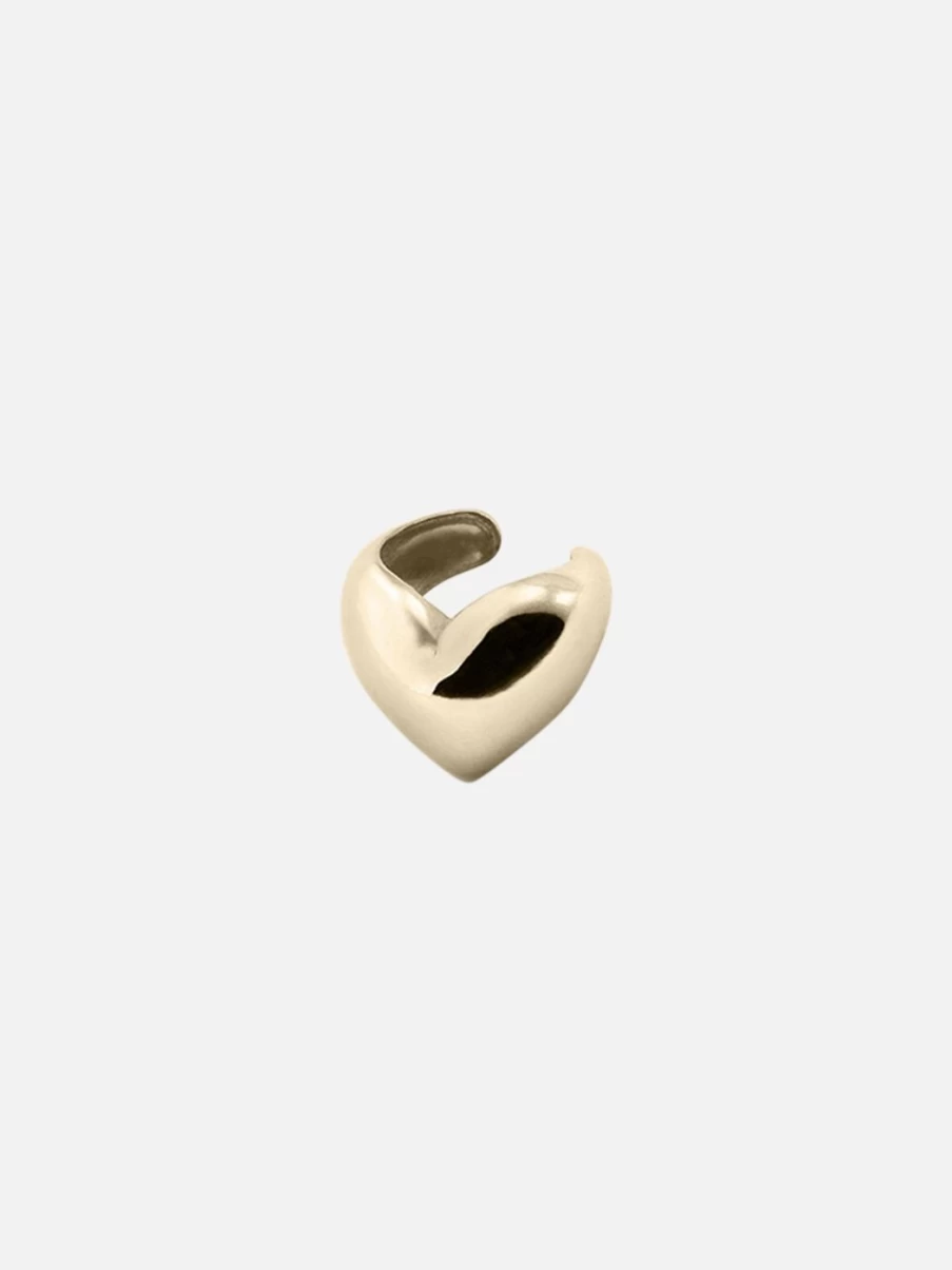 Annika Inez Gold Plated Heart Earcuff - Elegant Ear Clip Jewelry for Women