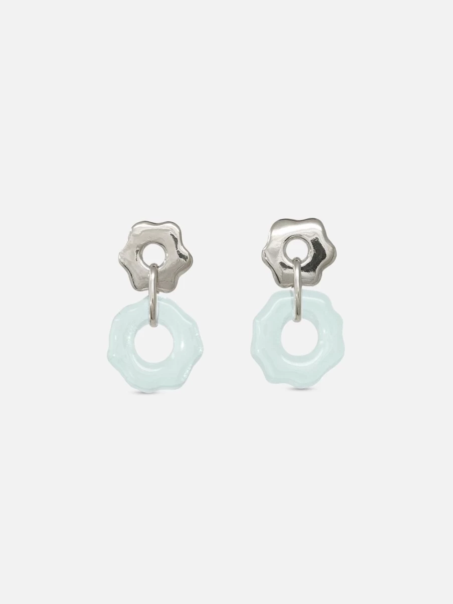 "CLED Avens Sterling Silver Earrings – Elegant Floral Design for Women"
