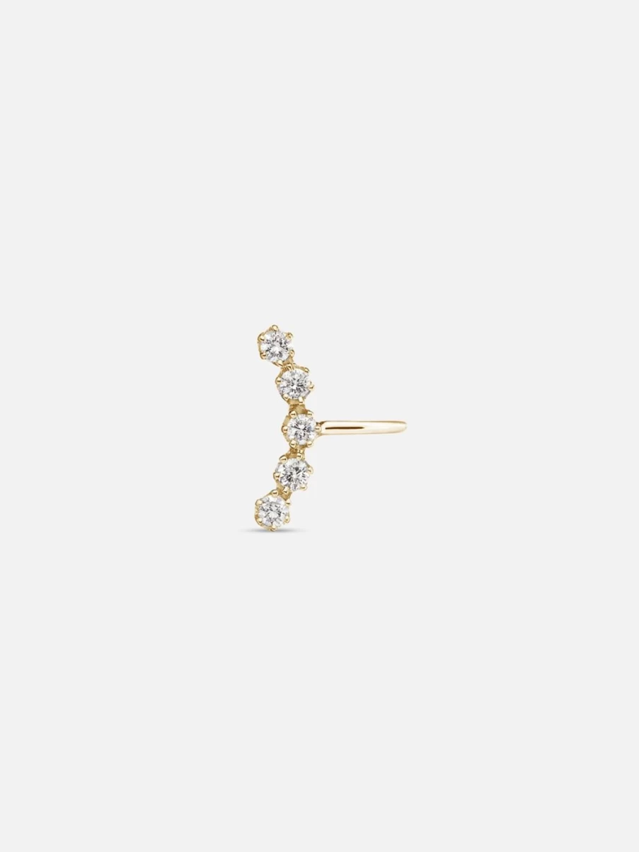 Labulgara Diamond Curved Magic Cuff Earrings for Women Elegant Hoop Earrings