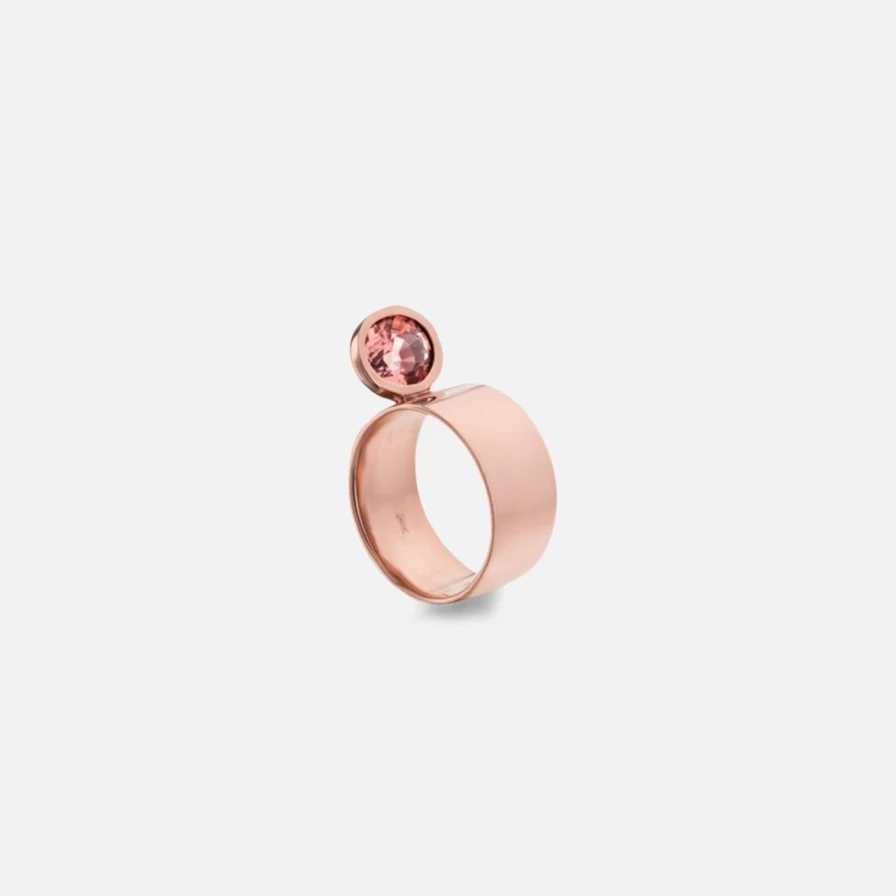 Leslie Paige Jewelry Oval Pink Tourmaline Perched Engagement Ring - Handcrafted Gemstone Bridal Ring