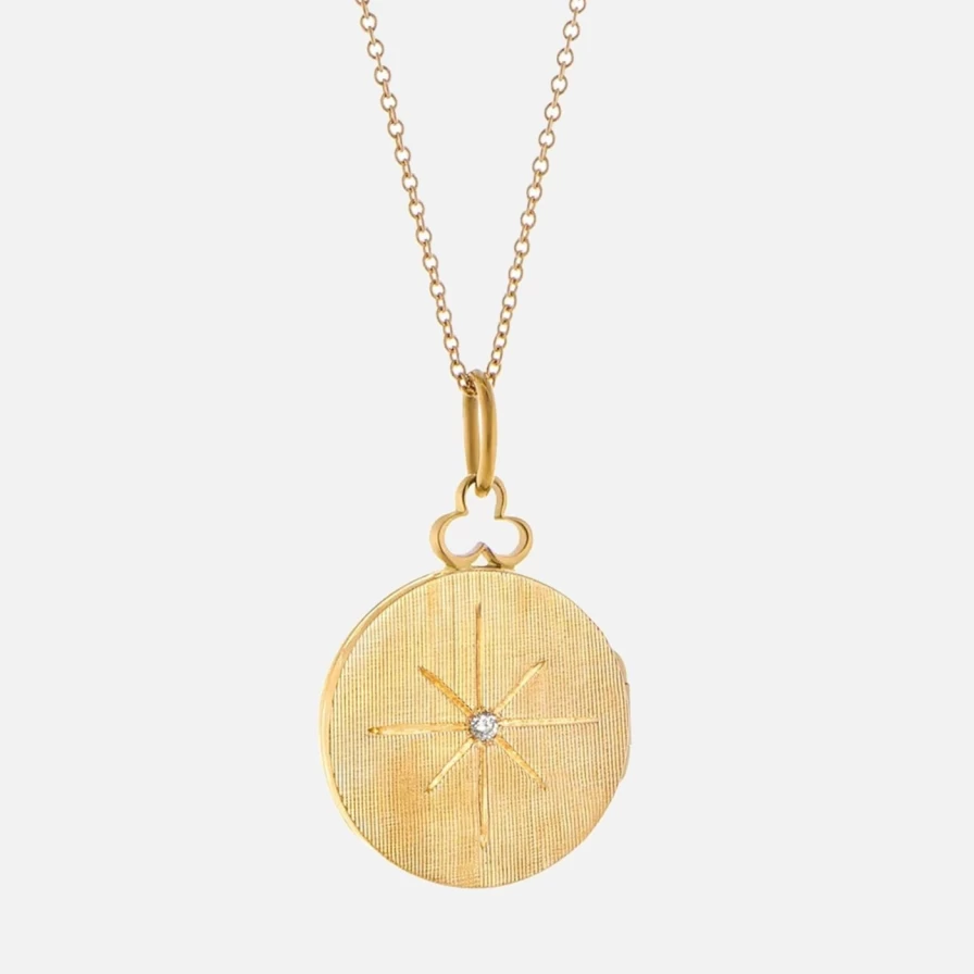 Devon Woodhill Small North Star Locket Necklace - Sterling Silver Charm Pendant