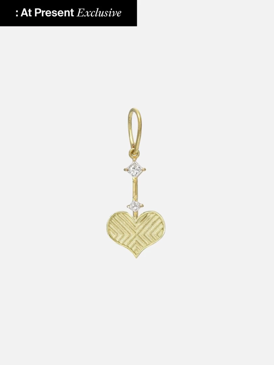 Meredith Young Diamond Heart Charm Pendant - Elegant Sterling Silver Jewelry Gift for Her