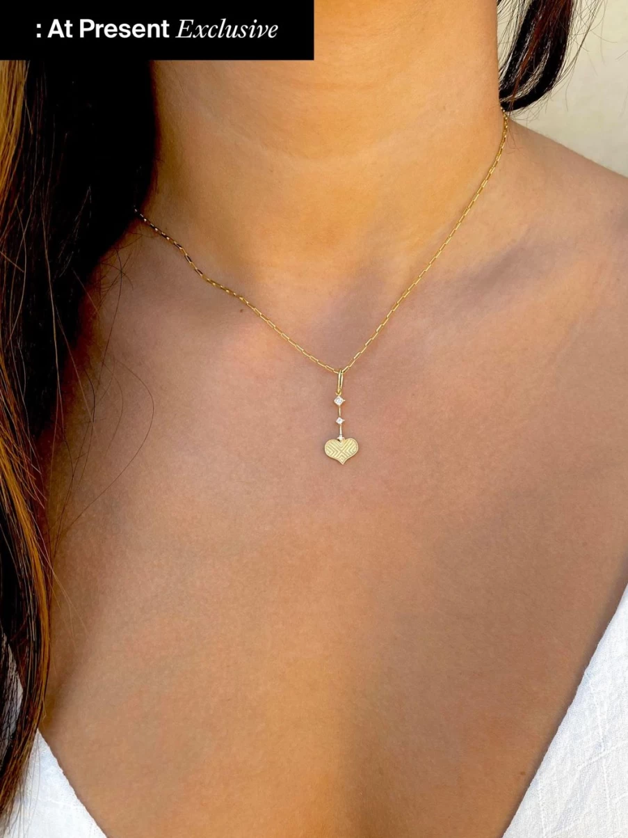 Meredith Young Diamond Heart Charm Pendant - Elegant Sterling Silver Jewelry Gift for Her