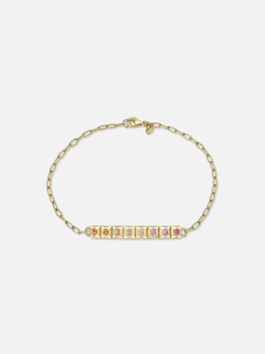 Meredith Young Sunset Sapphire Ziggurat ID Bracelet - Elegant Blue Gemstone Adjustable Bangle for Women