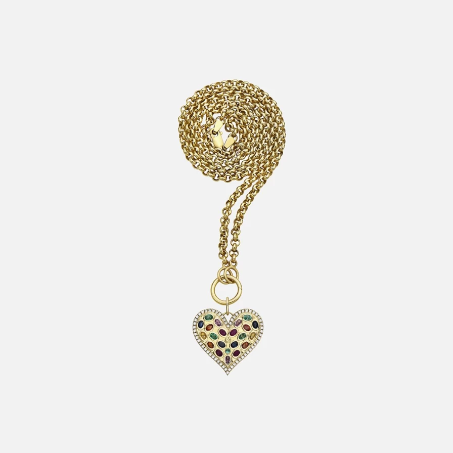 Lionheart Maneskin Inspired Heart Charm Pendant - Gothic Jewelry for Men & Women