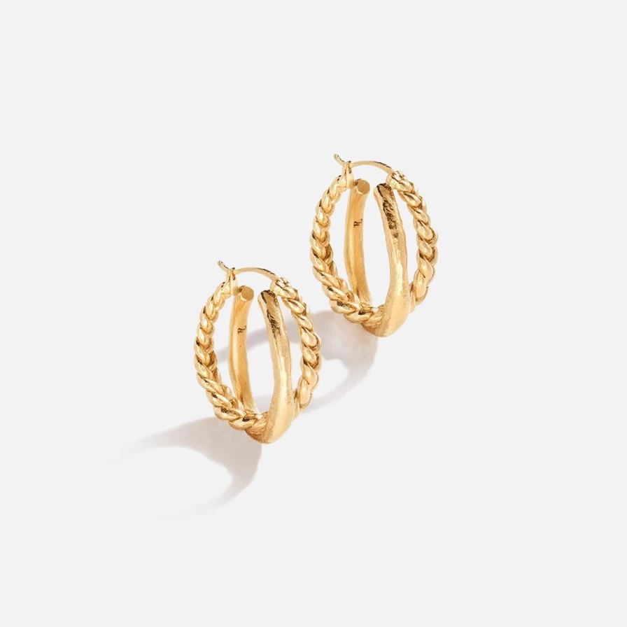 Pamela Love Fashion Charis Hoops - Elegant Gold-Plated Hoop Earrings for Women