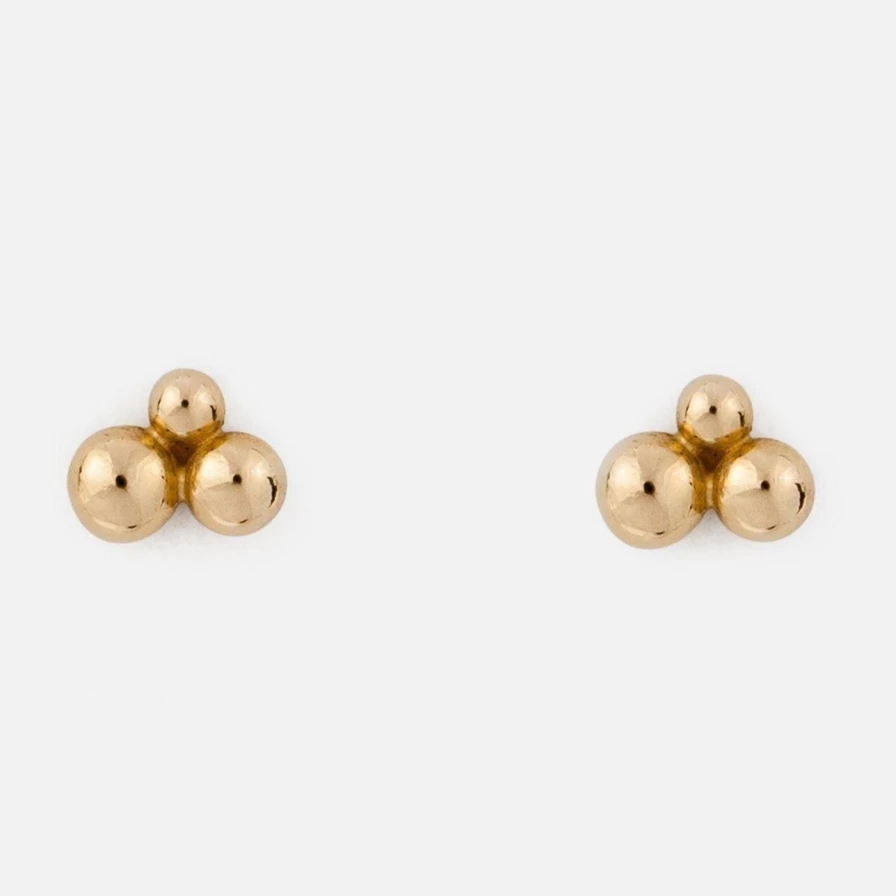 M. Hisae Gold San Studs Earrings - Luxury Stud Earrings for Women