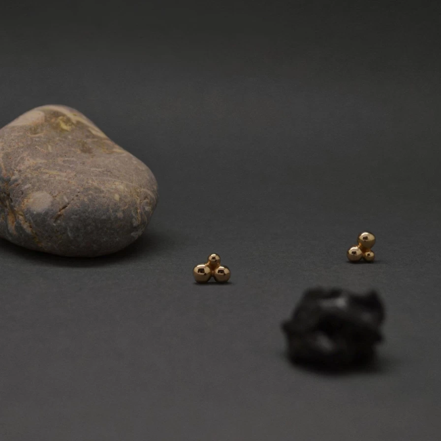 M. Hisae Gold San Studs Earrings - Luxury Stud Earrings for Women