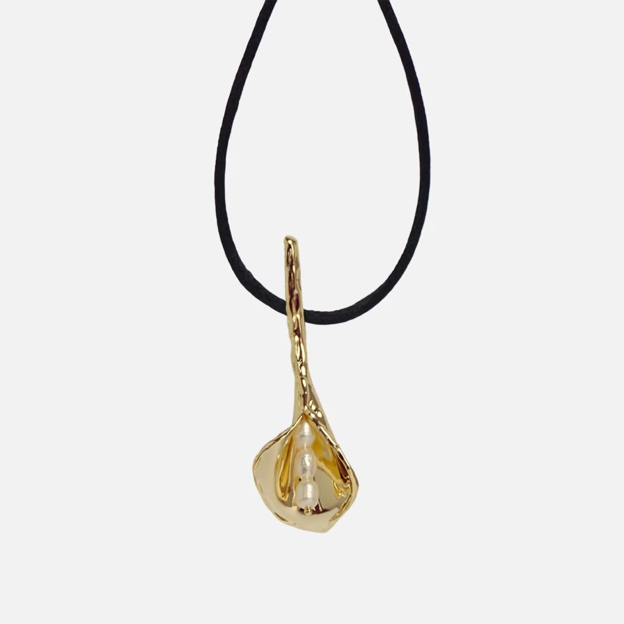 Anita Berisha Sterling Silver Calla Lily Pendant Necklace - Elegant Floral Jewelry Gift
