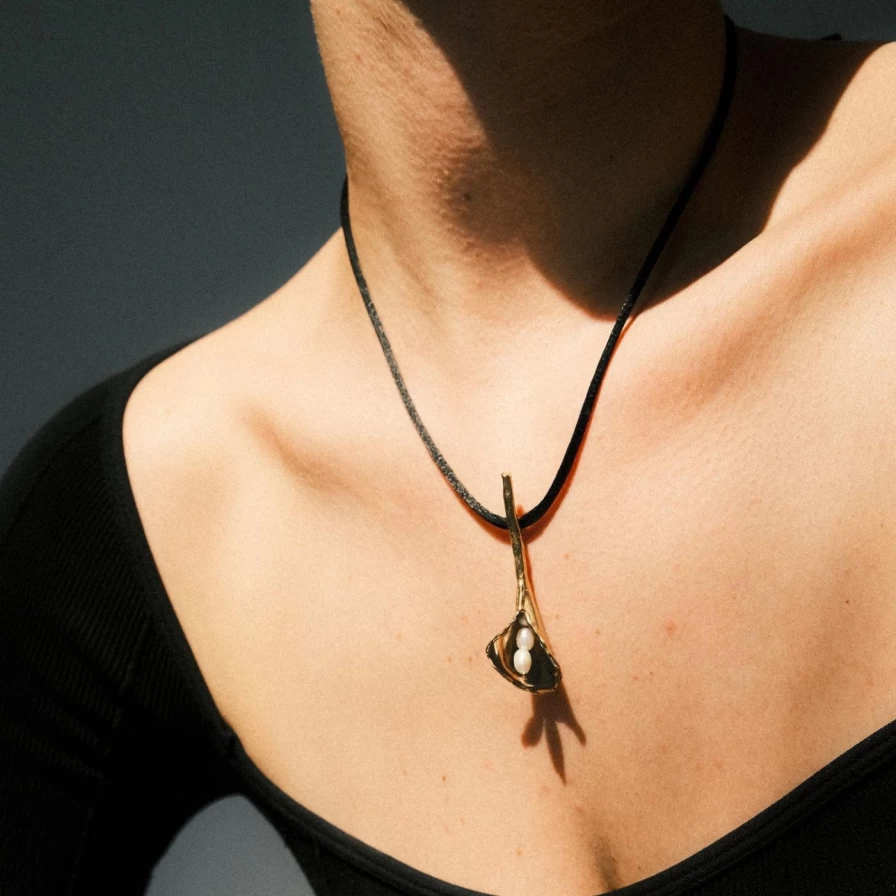 Anita Berisha Sterling Silver Calla Lily Pendant Necklace - Elegant Floral Jewelry Gift