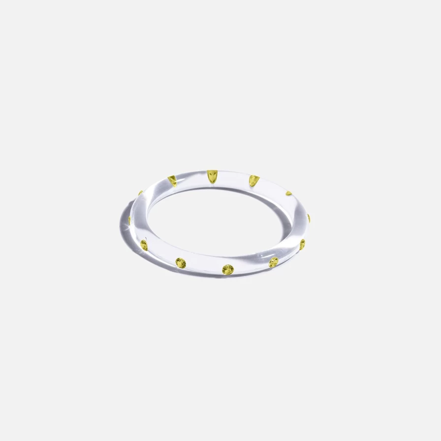 Sarah Noor Thin Lucid Green Bangle - Elegant Translucent Bracelet for Women