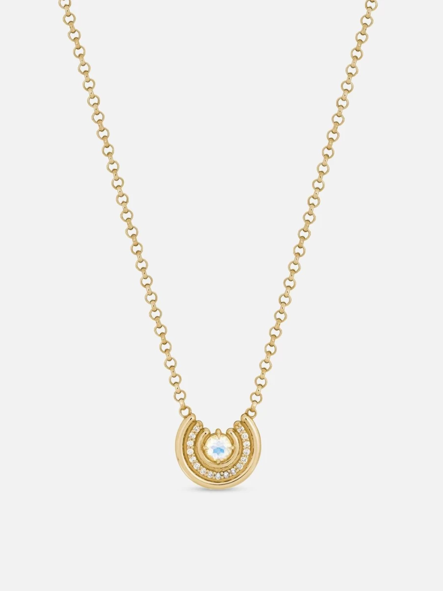ParkFord Revival Row Moonstone Necklace – Elegant Gemstone Jewelry for Women