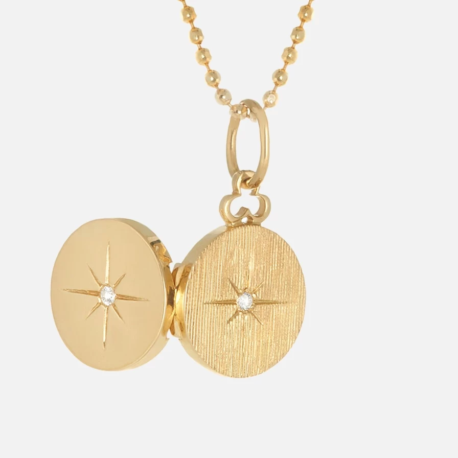 Devon Woodhill Mini North Star Locket Necklace - Elegant Celestial Jewelry Gift