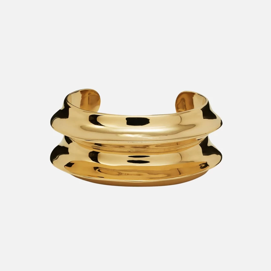 Ariana Boussard-Reifel Lyra Cuff Bracelet - Elegant Gold Plated Bangle for Women
