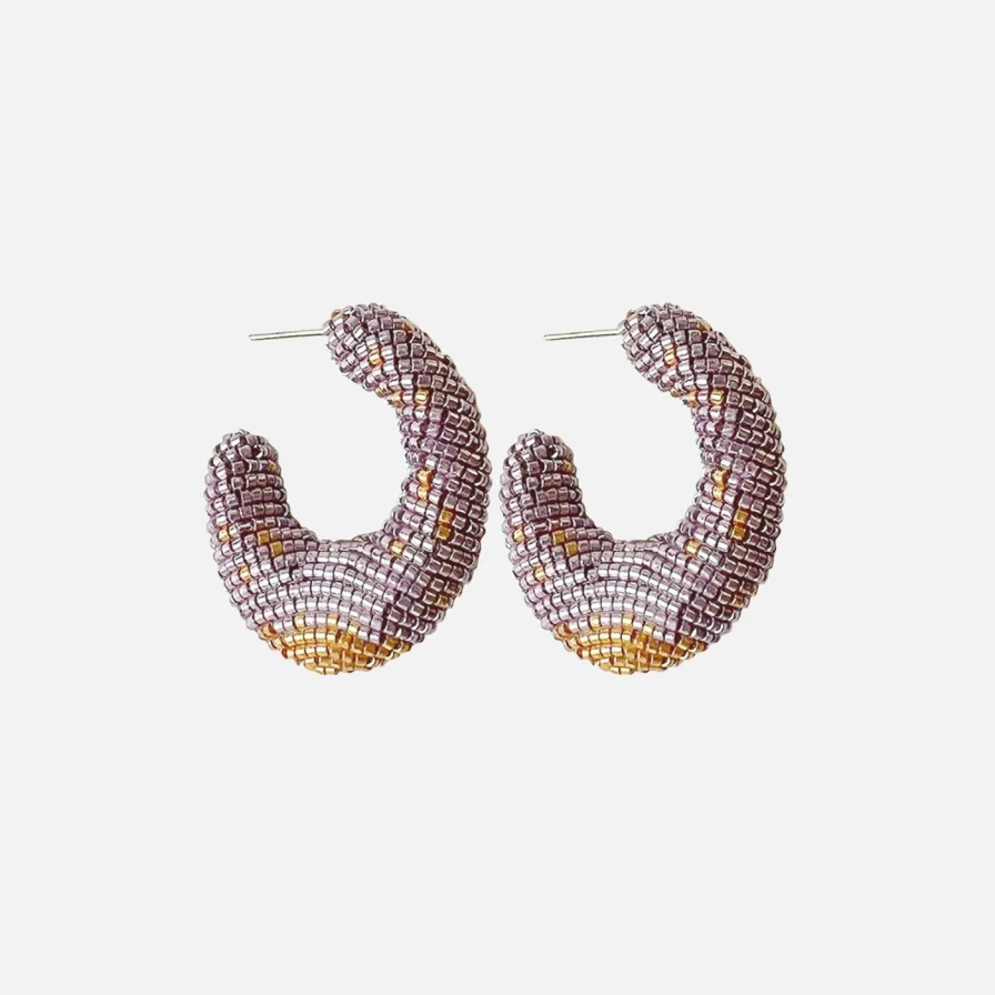 Susana Vega Torra Hoops Earrings in Lilac - Elegant Purple Hanging Hoops for Women