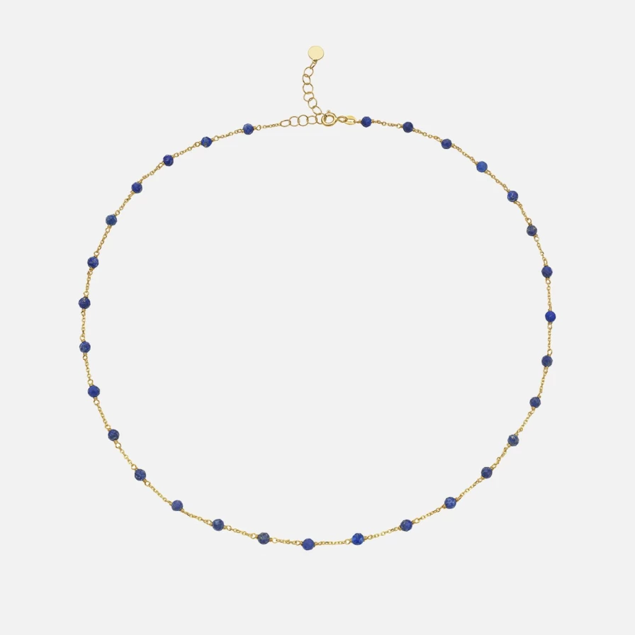 Lionheart Lapis Lazuli Bead Necklace – Handmade Blue Gemstone Jewelry for Women