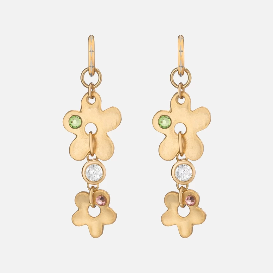 NOTTE Sparkly Flower Stud Earrings - Glittering Floral Design for Women