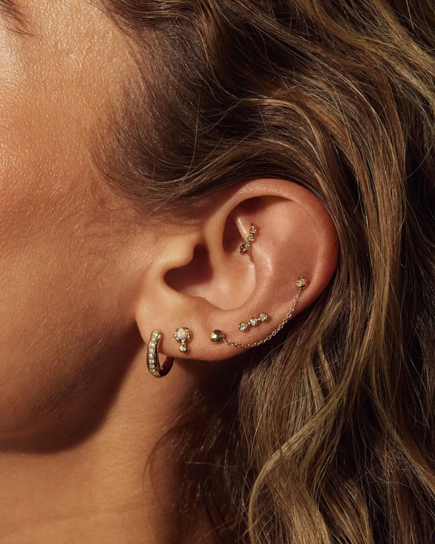 Pamela Love Molten Triple Dot Stud Earrings - Sterling Silver Geometric Studs